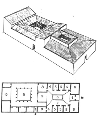Dom rzymski o układzie atrialno-perystylowym